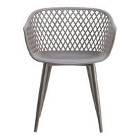 Piazza Grey Outdoor Dining Chair, Set 2 - Outdoor Dining Chair Side View | Bone & Brass