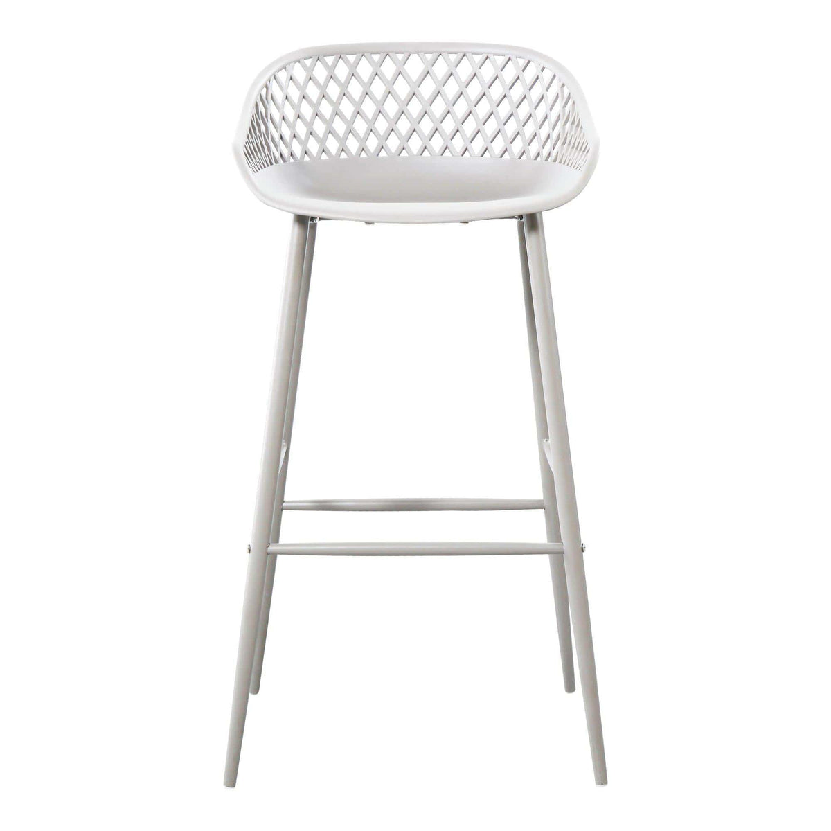 Piazza White Outdoor Barstool, Set 2 - Outdoor Stool Side View | Bone & Brass