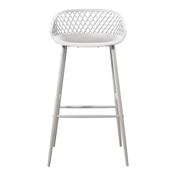 Piazza White Outdoor Barstool, Set 2 - Outdoor Stool Side View | Bone & Brass