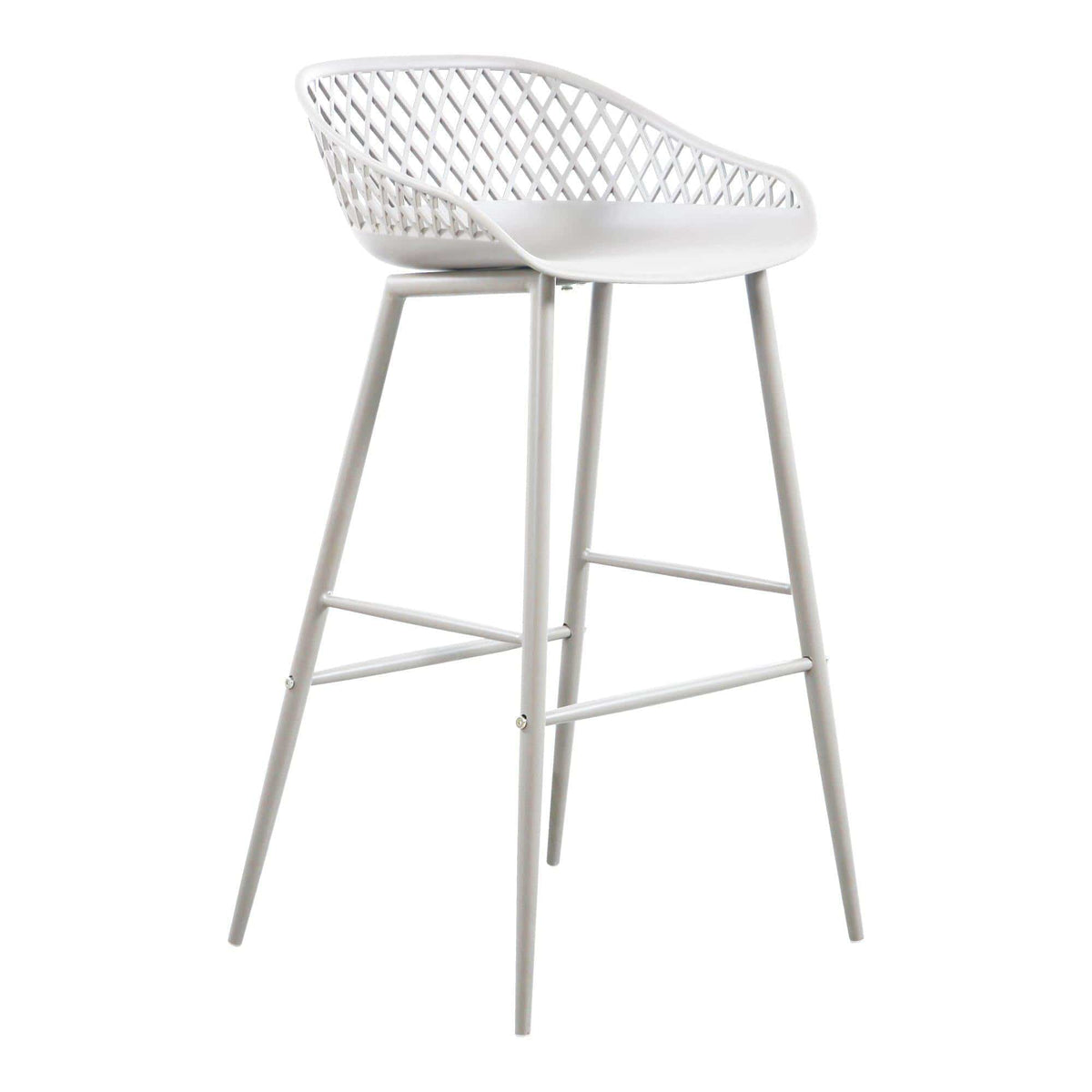 Piazza White Outdoor Barstool, Set 2 - Outdoor Stool Detail | Bone & Brass