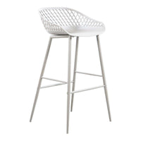 Piazza White Outdoor Barstool, Set 2 - Outdoor Stool Detail | Bone & Brass
