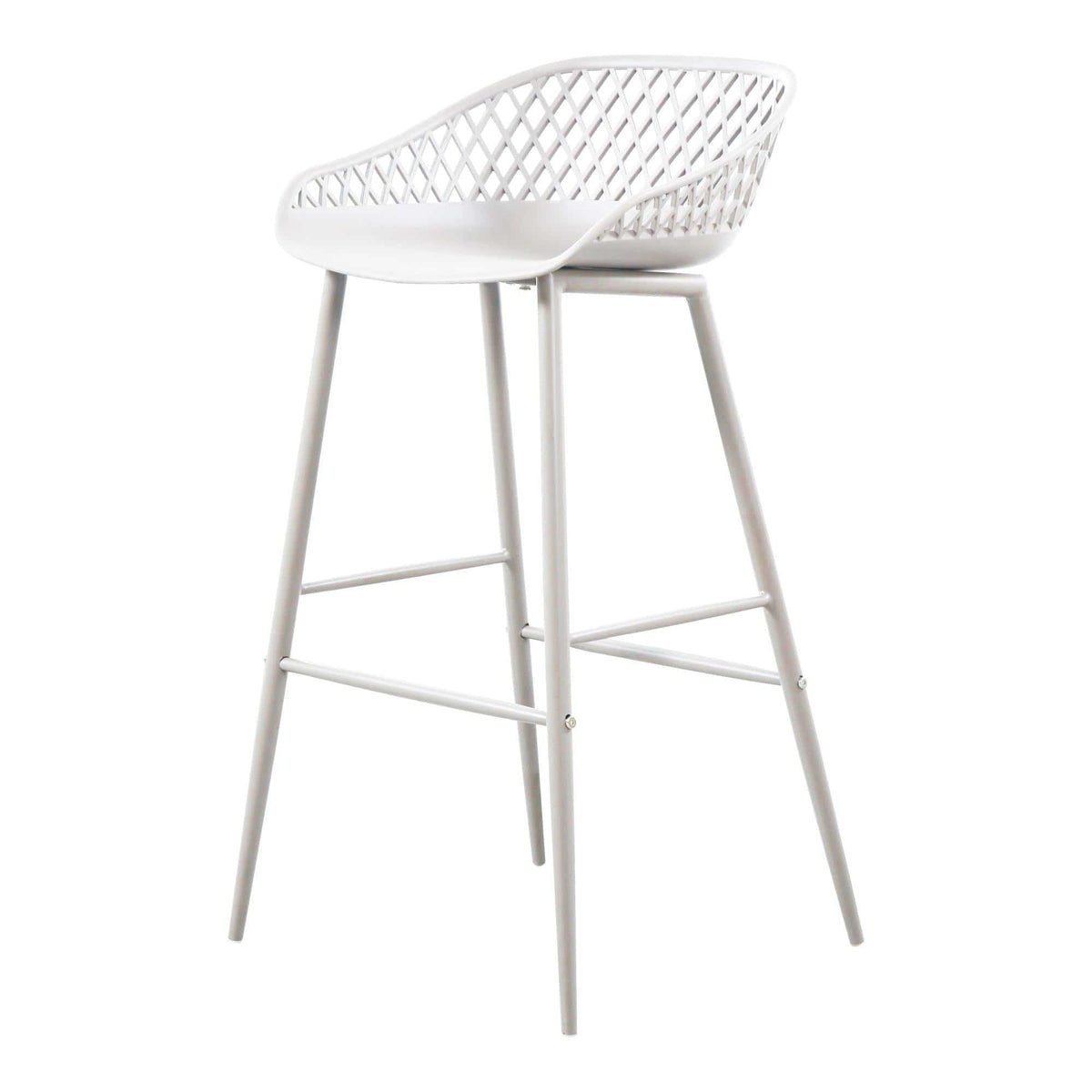 Piazza White Outdoor Barstool, Set 2 | Bone & Brass