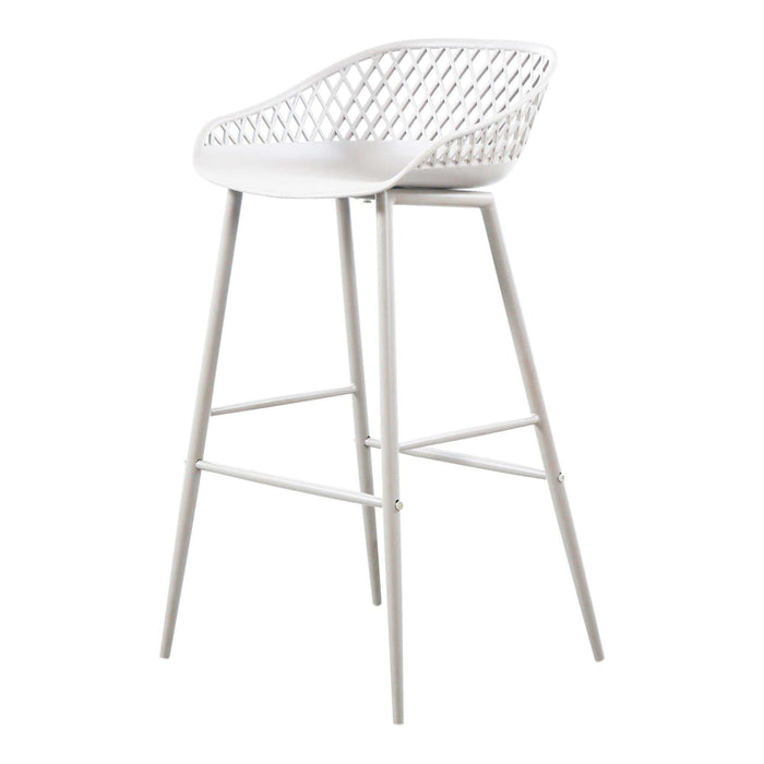 Piazza White Outdoor Barstool, Set 2 | Bone & Brass
