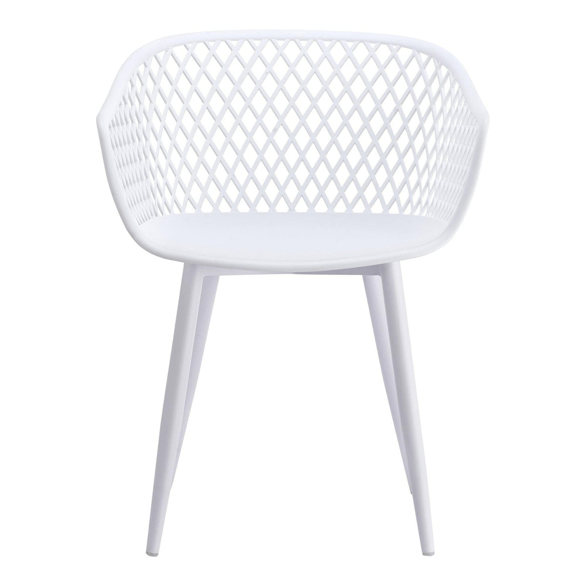Piazza White Outdoor Dining Chair, Set 2 - Outdoor Dining Chair Side View | Bone & Brass