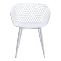 Piazza White Outdoor Dining Chair, Set 2 - Outdoor Dining Chair Side View | Bone & Brass