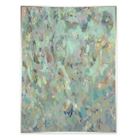 Abstract Pink Berry Giclee Painting by Victor Ryan, featuring warm blush, green, and blue tones.