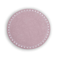 Pink & White Round Embroidered Dots Placemats Set of 4 | Bone & Brass