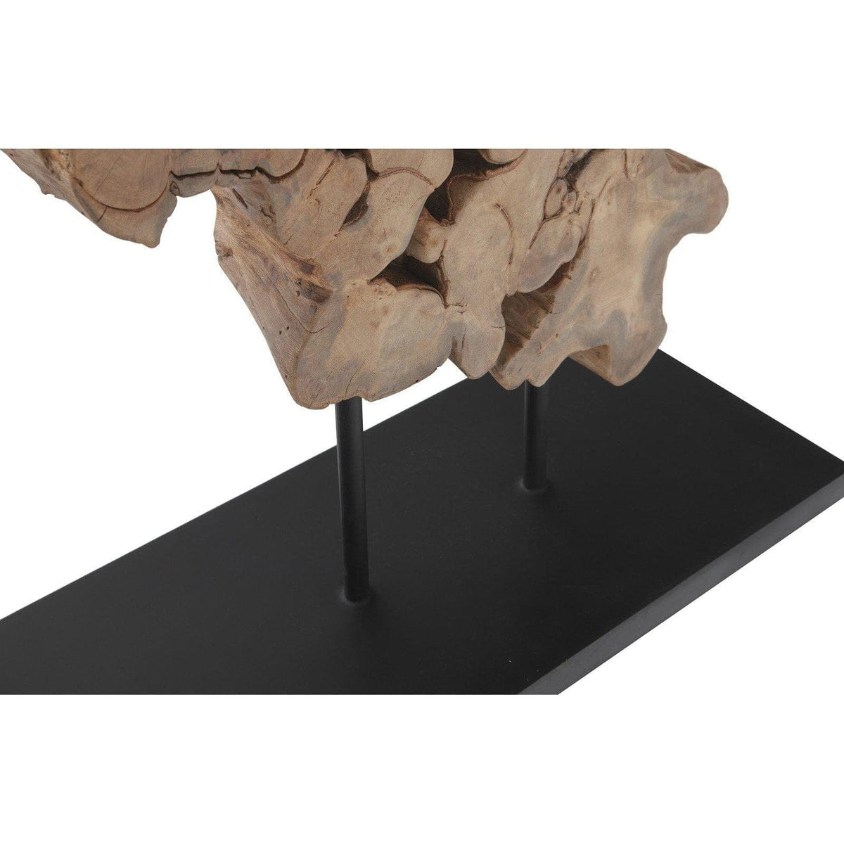 Pipal Wood Sculpture - Sculpture Side View | Bone & Brass
