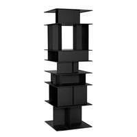 Pisa Shelf: tall matte black steel shelving unit with modern, industrial design.