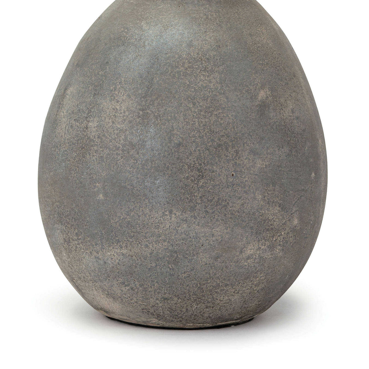 Close-up of the Playa Ceramic Table Lamp base, showing its large, egg-shaped body with an organic, earthen-toned glaze.