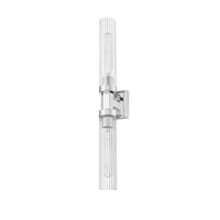 Polished Nickel Fluted Glass Wall Sconce