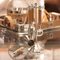 Polished Nickel Leather Bar Tool Set - Bar Set Detail | Bone & Brass