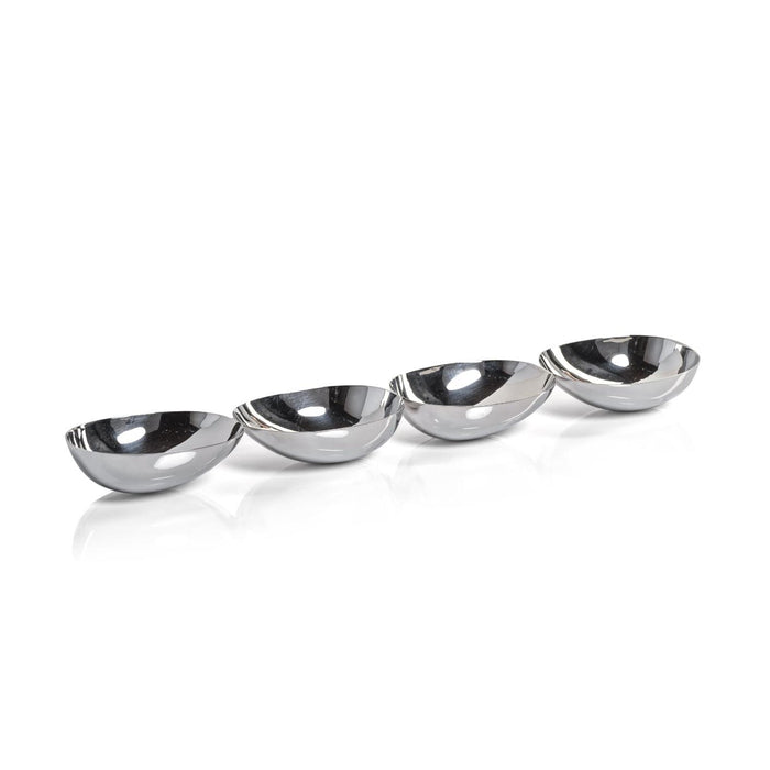 Polished Stainless Steel 4-Bowl Serving Bowls | Bone & Brass