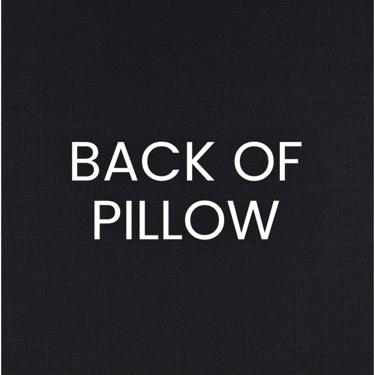 Solid black polypropylene back of a luxury 24x24 throw pillow with a seamless zippered cover.