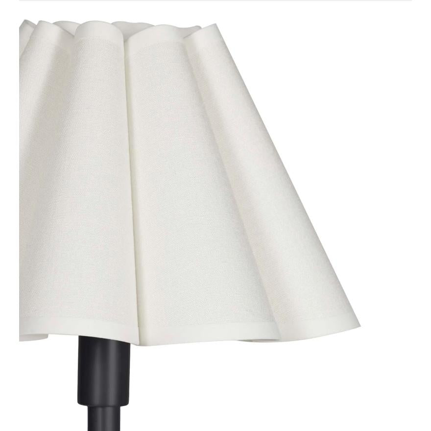 Polly Double Arm Table Lamp - Blackened Brass White Shade - Lamp Detail | Bone & Brass