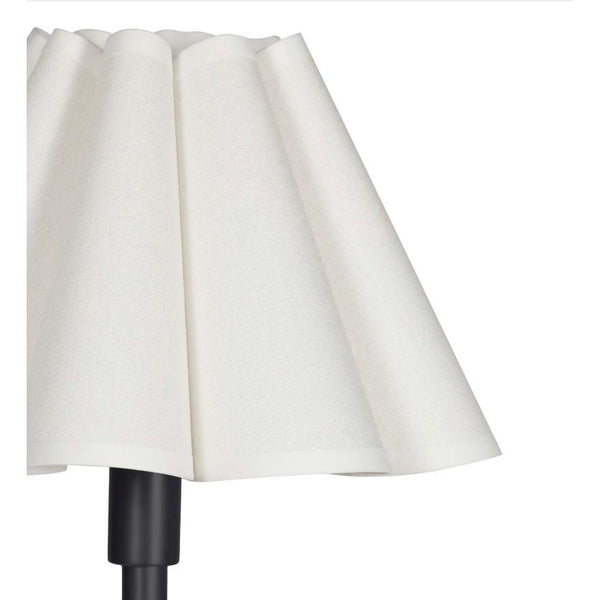 Polly Double Arm Table Lamp - Blackened Brass White Shade - Lamp Detail | Bone & Brass