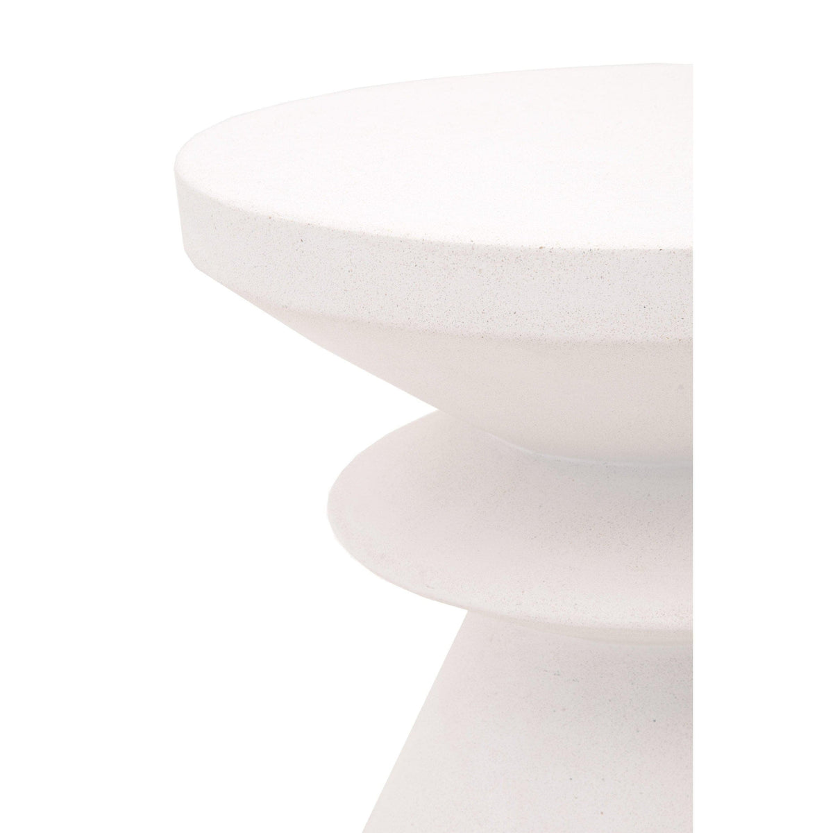 Poppie Ivory Concrete Accent Table - Table Top View | Bone & Brass