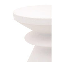 Poppie Ivory Concrete Accent Table - Table Top View | Bone & Brass