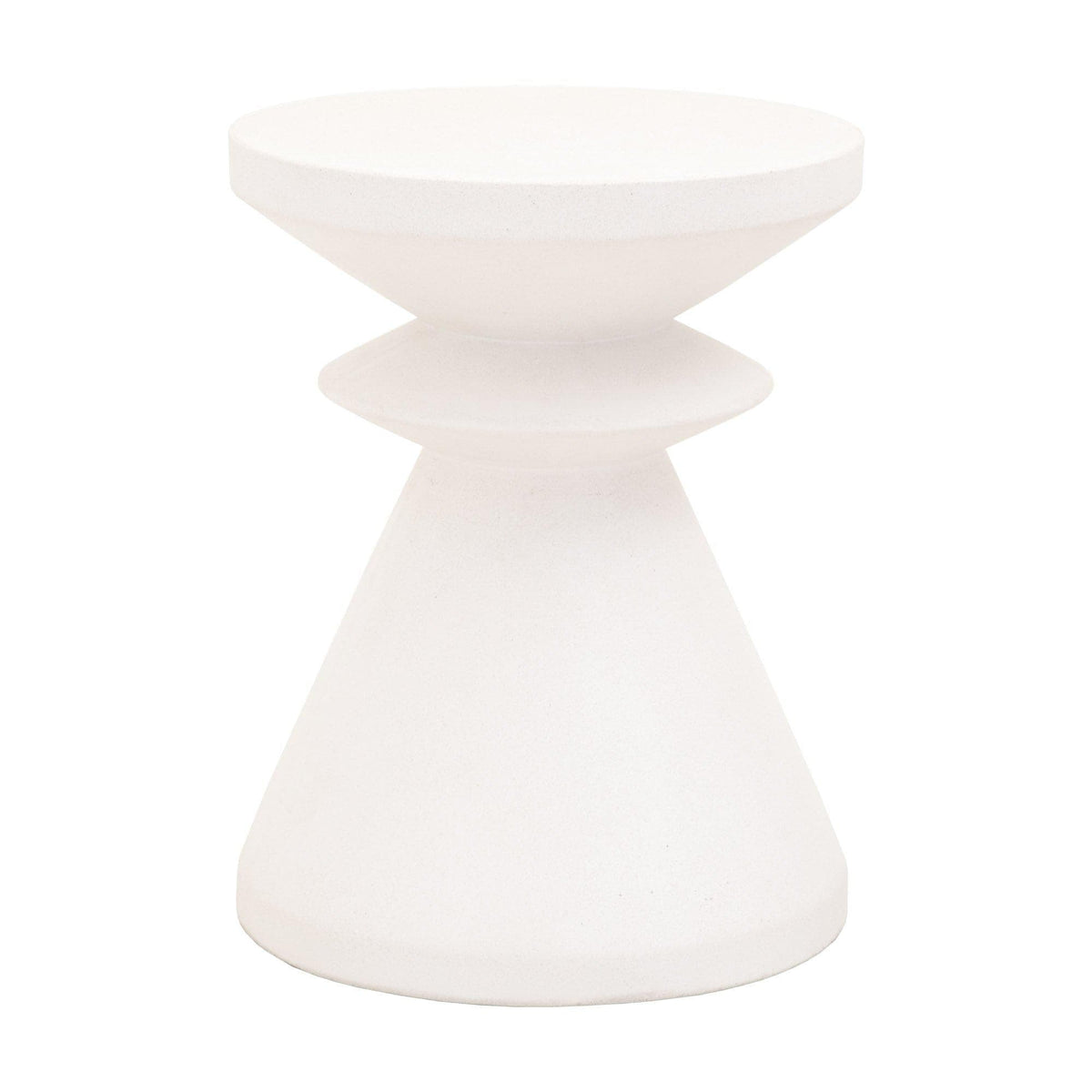 Poppie Ivory Concrete Accent Table | Bone & Brass