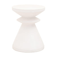 Poppie Ivory Concrete Accent Table | Bone & Brass