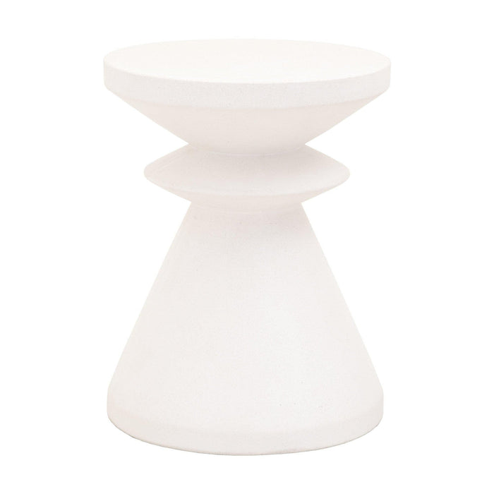 Poppie Ivory Concrete Accent Table | Bone & Brass