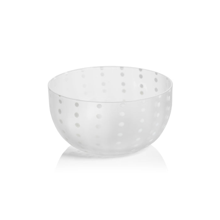 Porto White Dot Glass Bowls, Set of 4 | Bone & Brass