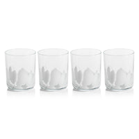 Porto White Spot Tumbler Glasses, Set 4 - Tumbler Side View | Bone & Brass