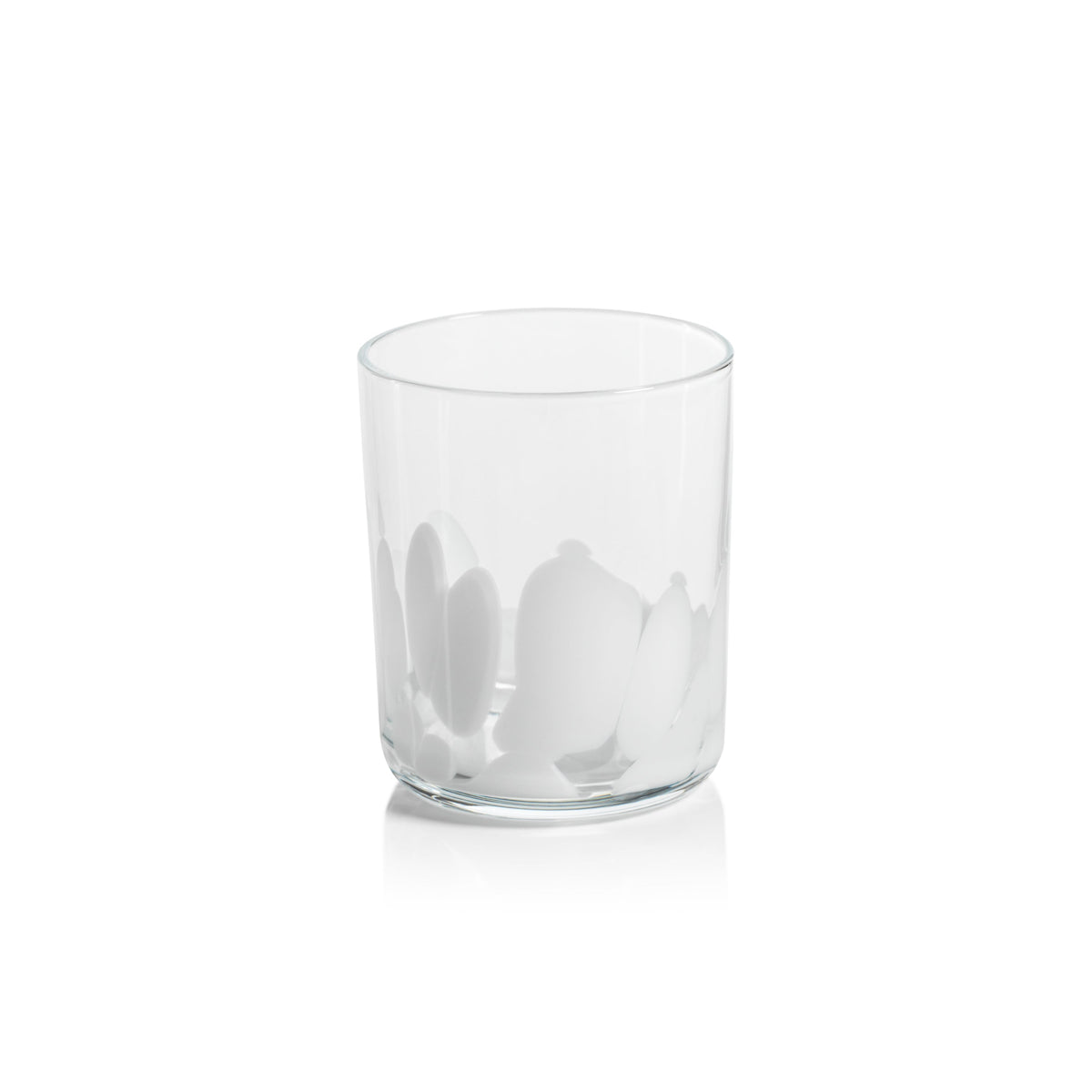 Porto White Spot Tumbler Glasses, Set 4 | Bone & Brass