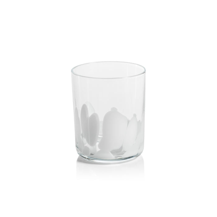 Porto White Spot Tumbler Glasses, Set 4 | Bone & Brass