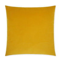 Posh Duo Mustard Throw Pillow, a 24x24 luxury designer accent pillow with refined texture.