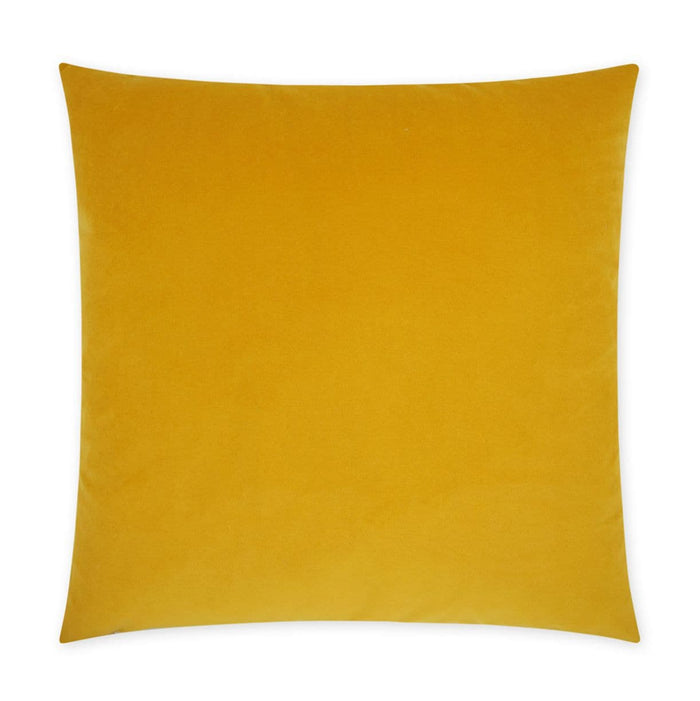 Posh Duo Mustard Throw Pillow, a 24x24 luxury designer accent pillow with refined texture.