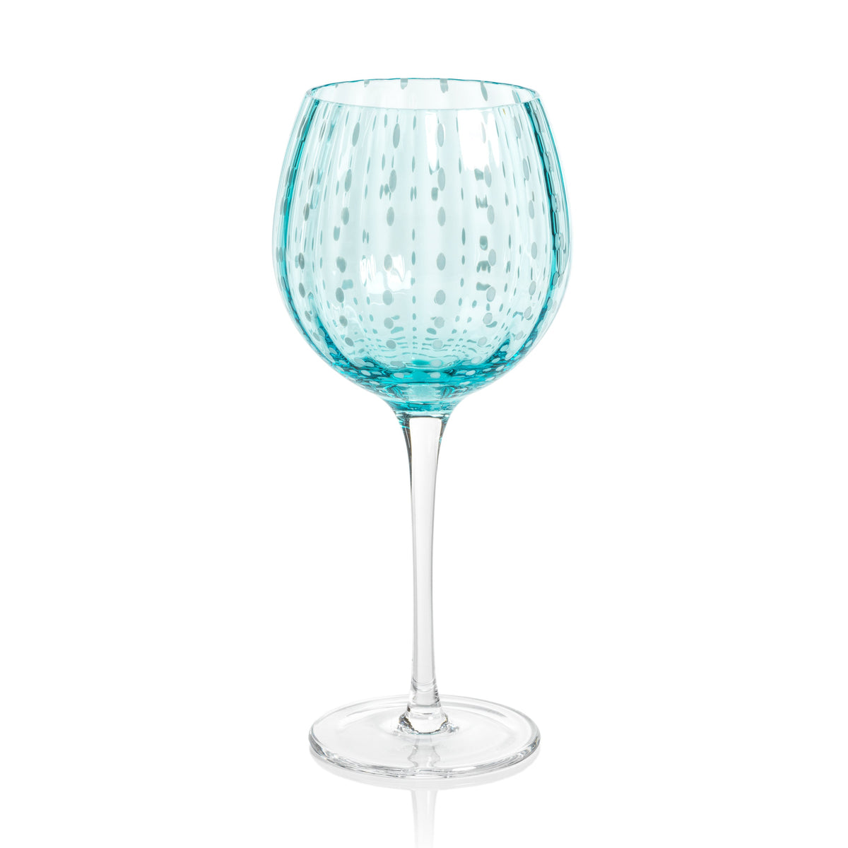 Preston Aqua Glass Wine Glasses, Set 4 | Bone & Brass