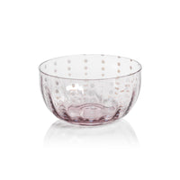 Preston Lavender & White Dot Glass Bowls, Set of 4 | Bone & Brass