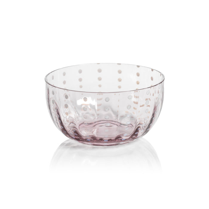 Preston Lavender & White Dot Glass Bowls, Set of 4 | Bone & Brass