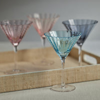 Preston Navy Blue Martini Glasses, Set 4 - Glass Close Up | Bone & Brass