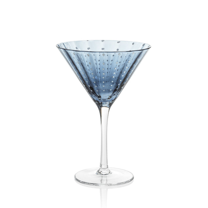 Preston Navy Blue Martini Glasses, Set 4 | Bone & Brass