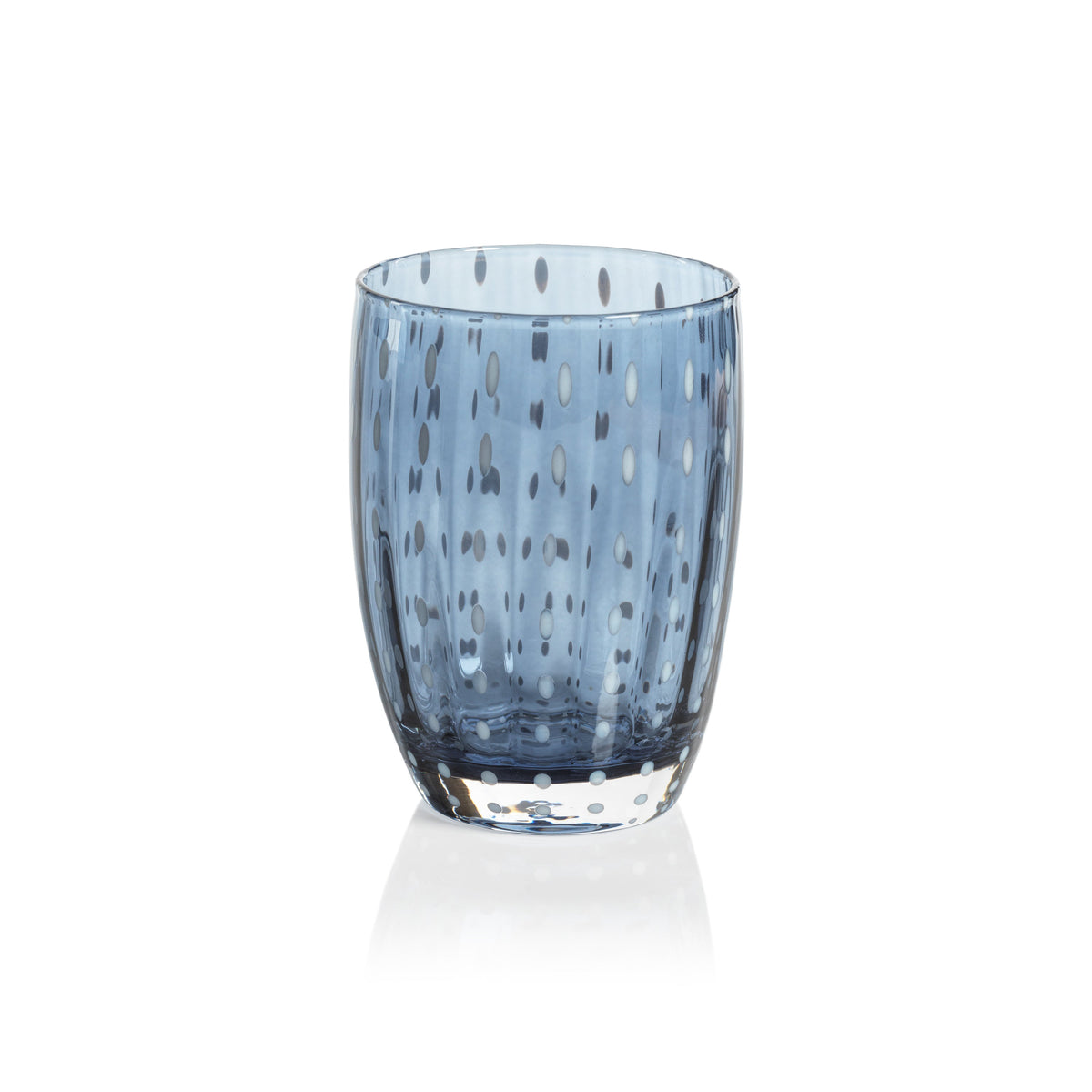 Preston Navy Blue Tumbler Glasses, Set 4 | Bone & Brass