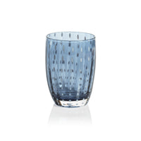 Preston Navy Blue Tumbler Glasses, Set 4 | Bone & Brass