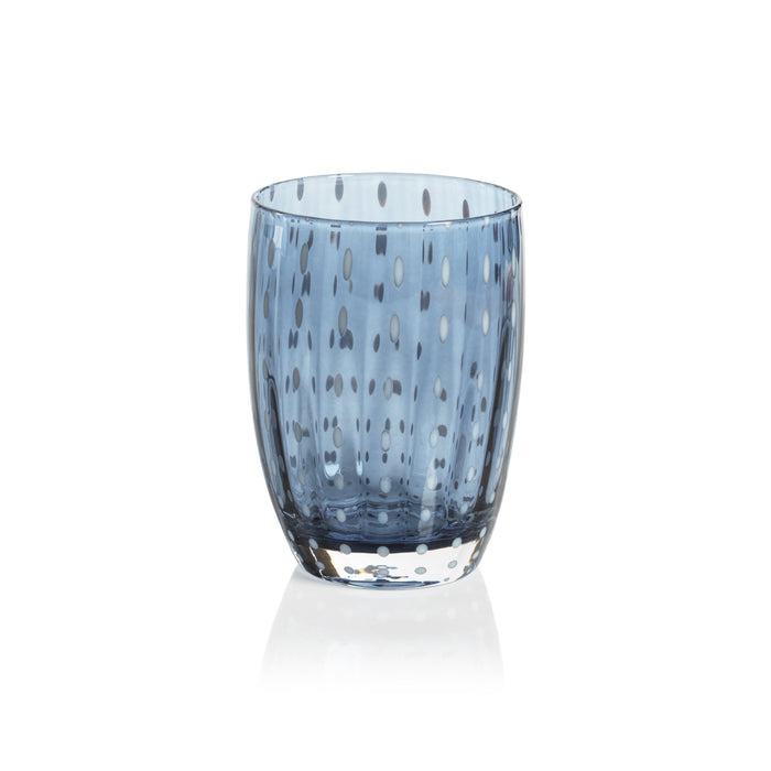 Preston Navy Blue Tumbler Glasses, Set 4 | Bone & Brass