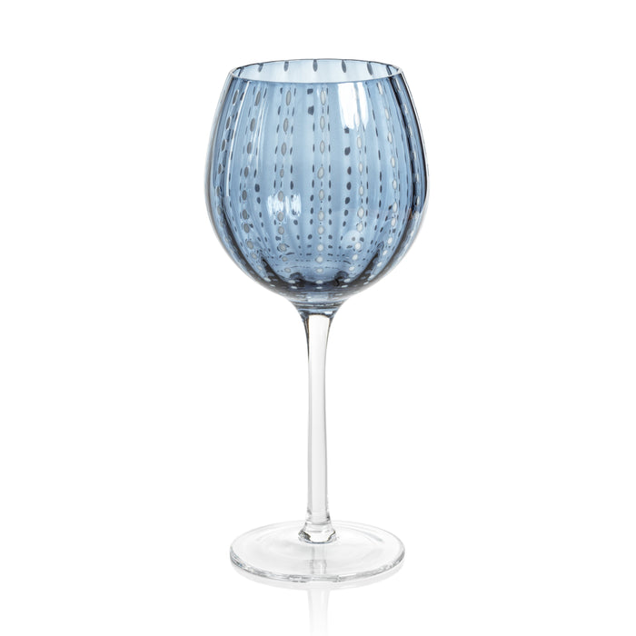 Preston Navy Blue Wine Glasses, Set 4 | Bone & Brass
