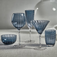 Preston Navy & White Dot Glass Bowls, Set 4 - Bowl Detail | Bone & Brass