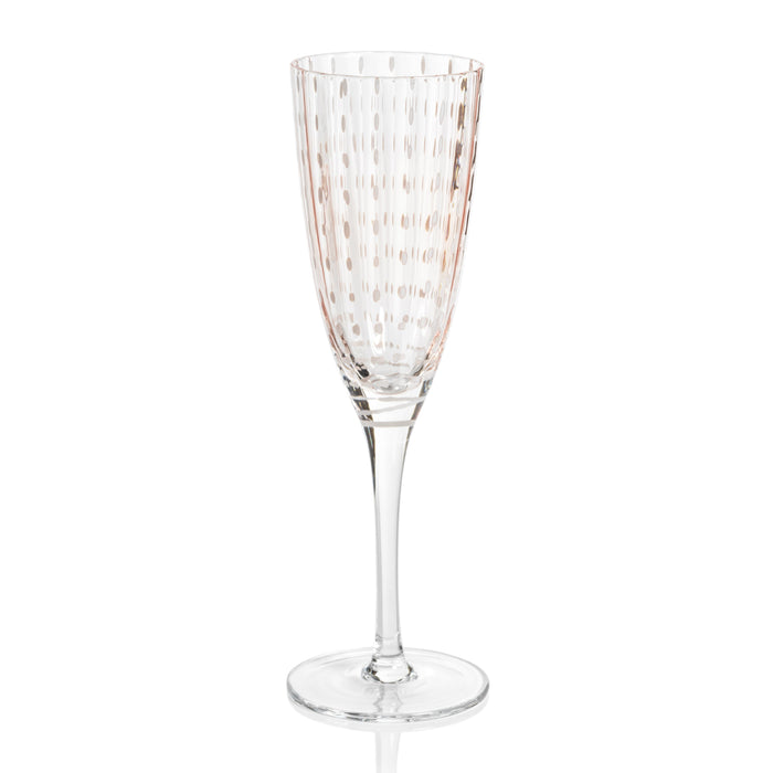 Preston Pink Glass Champagne Flutes, Set 4 | Bone & Brass