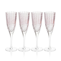 Preston Purple Glass Champagne Flutes, Set 4 - Glass Stem Detail | Bone & Brass