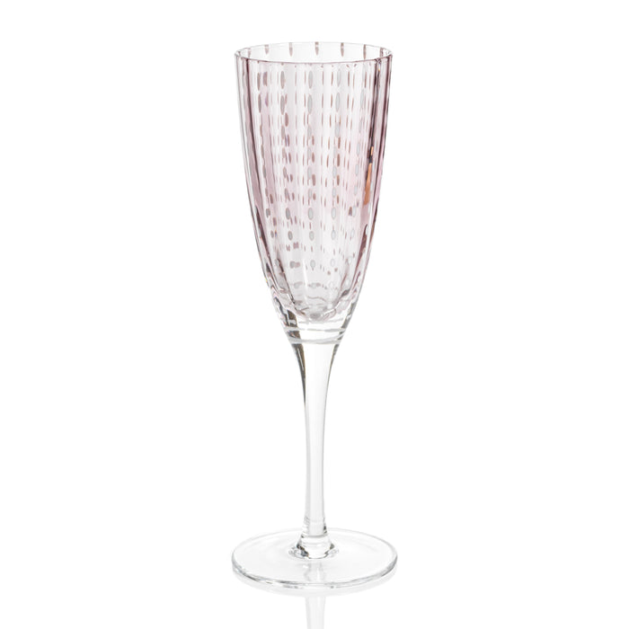 Preston Purple Glass Champagne Flutes, Set 4 | Bone & Brass