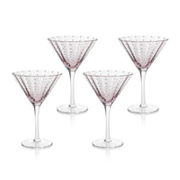 Preston Purple Glass Martini Glasses, Set 4 - Glass Stem Detail | Bone & Brass
