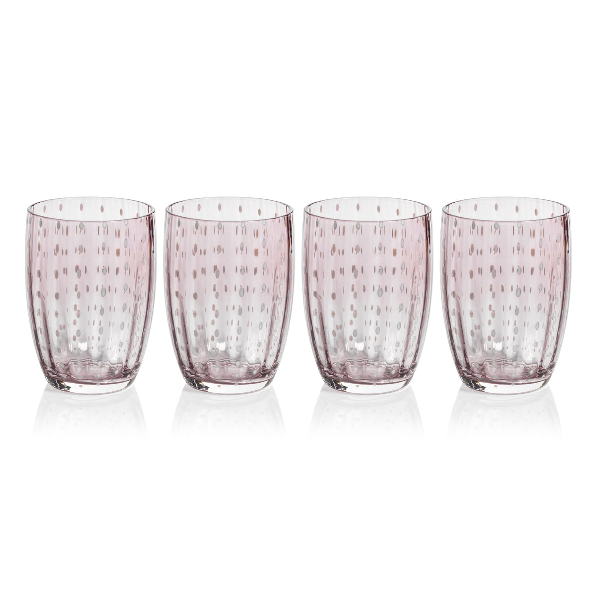Preston Purple Glass Tumbler Glasses, Set 4 - Tumbler Side View | Bone & Brass