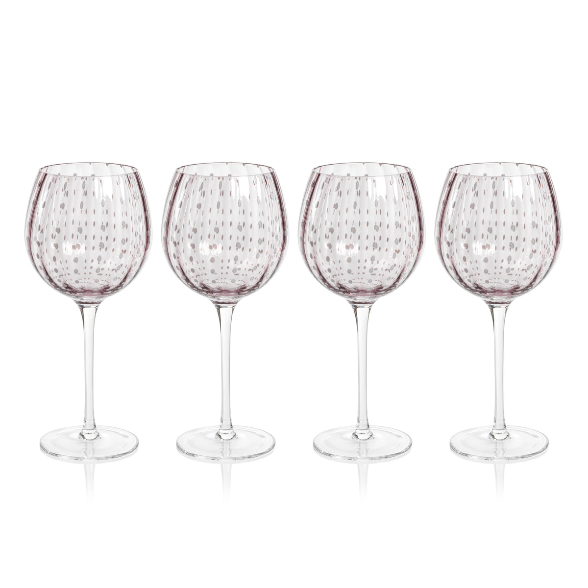 Preston Purple Glass Wine Glasses, Set 4 - Glass Stem Detail | Bone & Brass