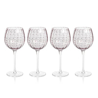 Preston Purple Glass Wine Glasses, Set 4 - Glass Stem Detail | Bone & Brass