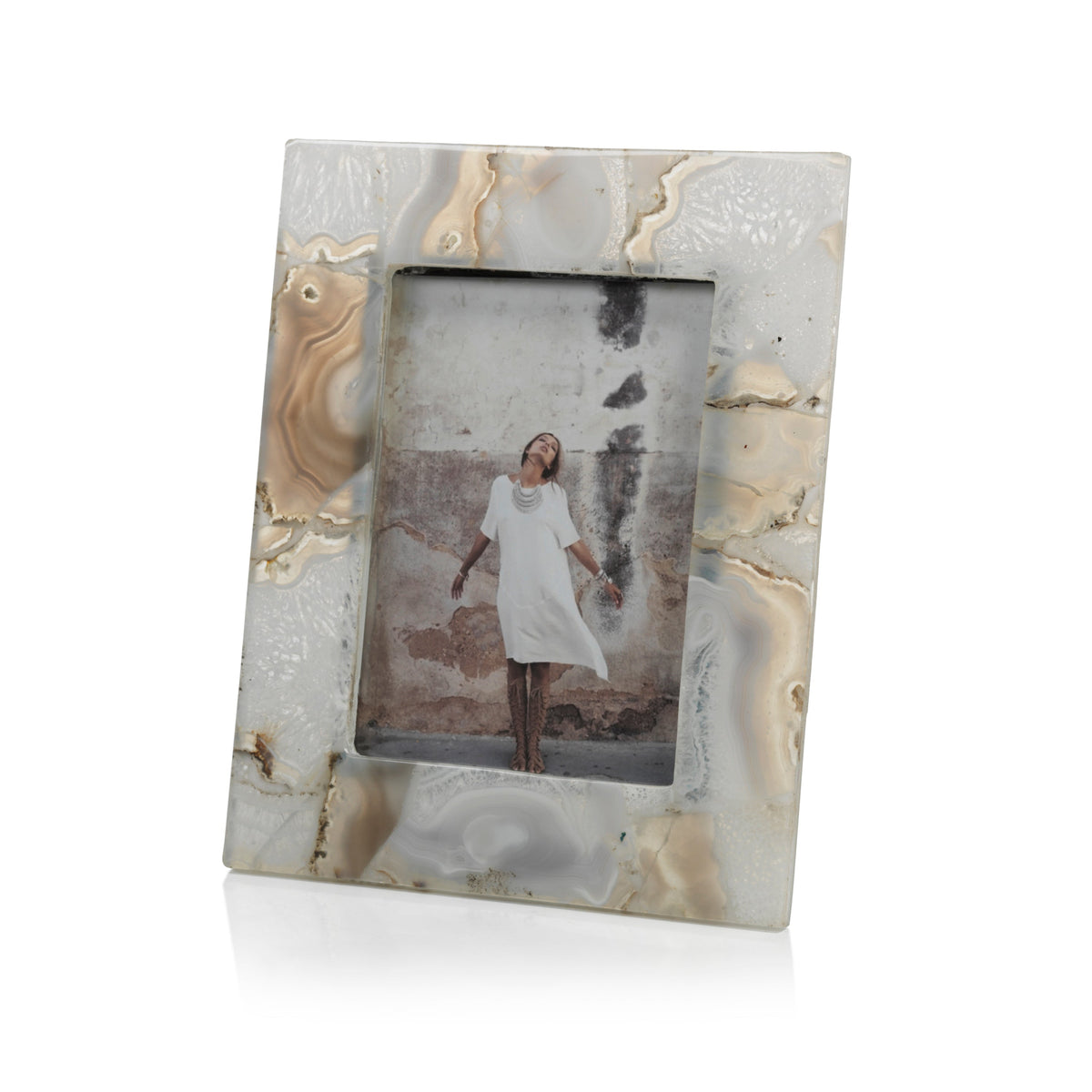 Preto Agate Photo Frame - 5 x 7 | Bone & Brass