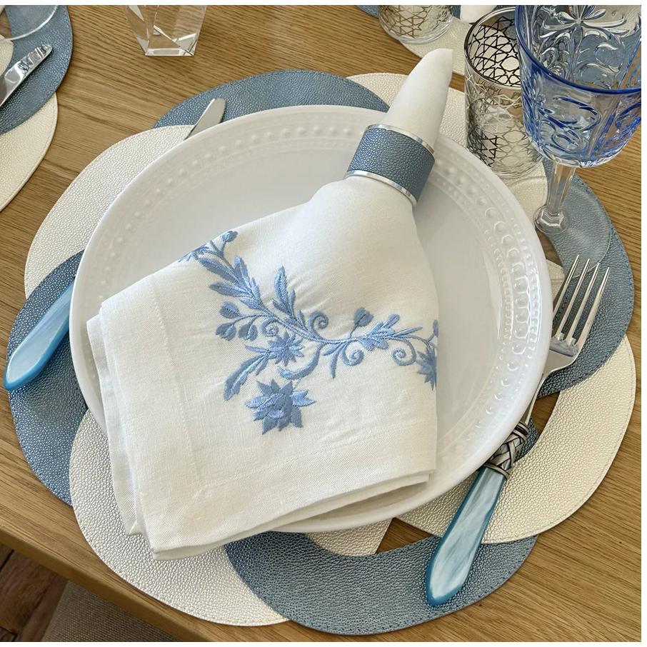 Primrose Round Placemats, Set 4 - Placemat Detail | Bone & Brass
